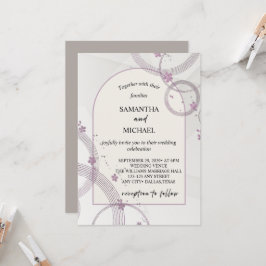 Kühle Taupe-Bogen-Hochzeitseinladung mit floralem Einladung