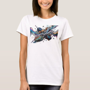 Kühle Teal-ABSTRACT-ART-Tragbare Kunst T-Shirt