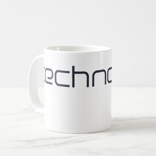 Kühle Technotext Techno Text Kaffeetasse (Vorderseite Links)