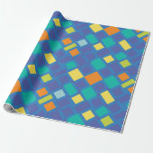 Kühle Töne Gingham Kinder-  Geschenkpapier (Ungerollt)