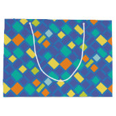 Kühle Tone Gingham Kinder-  Große Geschenktüte (Rückseite)