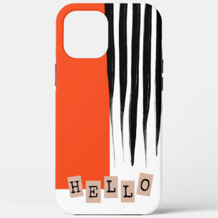 Kühle trendige abstrakte Orange und Schwarz Case-Mate iPhone Hülle