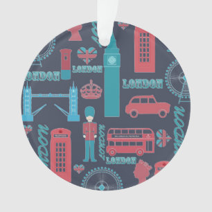 Kühle trendige Vintage-London-Illustrationen Muste Ornament