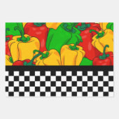 Kühle Tri-farbene Paprikaschoten und Checkerboard Geschenkpapier Set (Vorderseite 2)