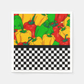 Kühle Tri-farbene Paprikaschoten und Checkerboard Serviette (Vorderseite)