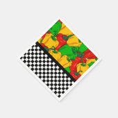 Kühle Tri-farbene Paprikaschoten und Checkerboard Serviette (Ecke)