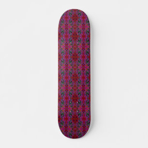 Kühle trippy Magenta, rote und grüne wellige Muste Skateboard