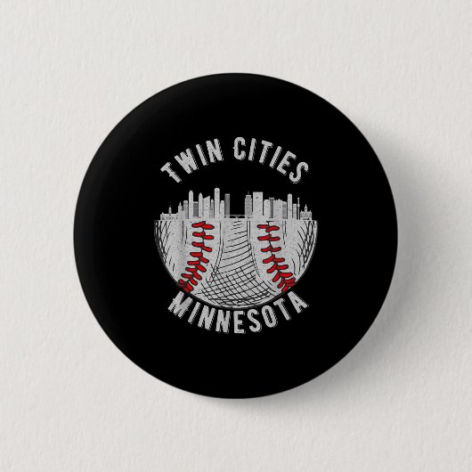 Kühle Twin Cities Minnesota Mn Baseball Skyline St Button (Vorderseite)