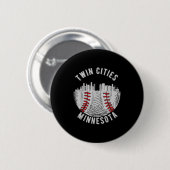 Kühle Twin Cities Minnesota Mn Baseball Skyline St Button (Vorne & Hinten)