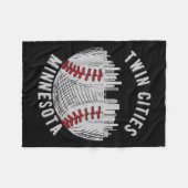 Kühle Twin Cities Minnesota Mn Baseball Skyline St Fleecedecke (Vorderseite (Horizontal))
