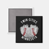 Kühle Twin Cities Minnesota Mn Baseball Skyline St Magnet (Vorderseite/Rückseite)