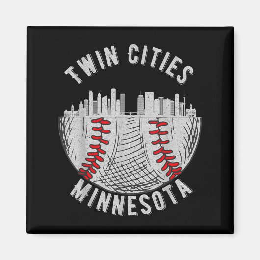Kühle Twin Cities Minnesota Mn Baseball Skyline St Magnet (Vorne)
