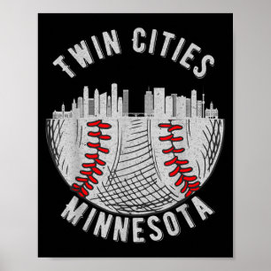 Kühle Twin Cities Minnesota Mn Baseball Skyline St Poster