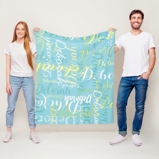 Kühle Typografie Farbnamen robin-egg-blau Fleecedecke (Beispiel)