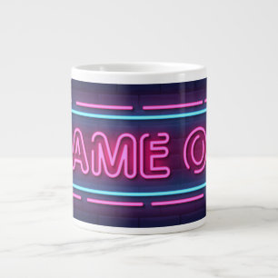 Kühle und bunte Game On imitierte Neon-Leuchtrekla Jumbo-Tasse