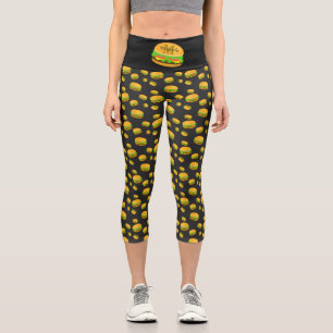 Kühle und lustige leckere Burger Muster Custom Mon Capri Leggings
