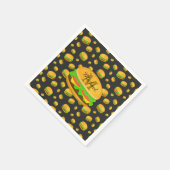 Kühle und lustige leckere Burger Muster Monogramm Serviette (Ecke)