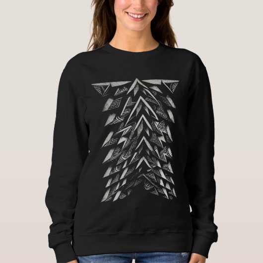 Kühle und robuste abstrakte Fischgräten-Design Sweatshirt (Vorderseite)