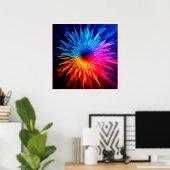 Kühle warme stachelige Sternenexplosion-Kunst Poster (Heimbüro)