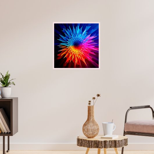 Kühle warme stachelige Sternenexplosion-Kunst Poster (Wohnzimmer 3)