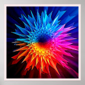 Kühle warme stachelige Sternenexplosion-Kunst Poster (Vorne)