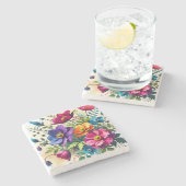 Kühle Wasserfarbe Steinuntersetzer (Seitenansicht)