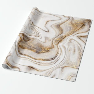 Kühle weiße Goldmarmor-Textur-Verpackung Geschenkpapier