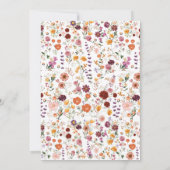 Kühle Wildblume Garden Wreath Christening Einladung (Rückseite)