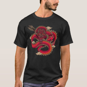 Kühle wilde rote Drachenkunst T-Shirt