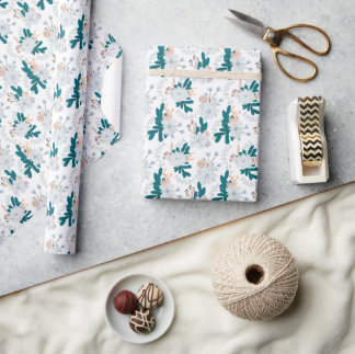 Kühle Winterwaldblumen Geschenkpapier