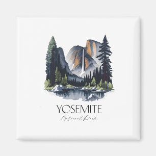 Kühle Yosemite National Park Wanderung Wasserfarbe Magnet