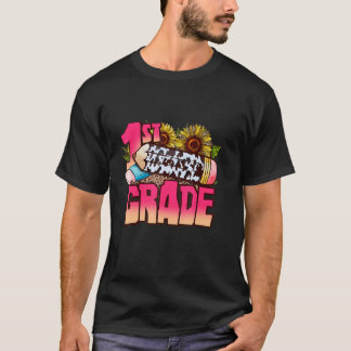 Kuhleder-Leopard Western Rückkehr zur Schule 1. Kl T-Shirt