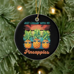 Kühlen mit meinen Ananas Sonnenbrille tropisch Keramik Ornament