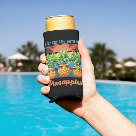 Kühlen mit meinen Ananas Sonnenbrille tropisch Selters Dosenkühler (In Situ Pool)