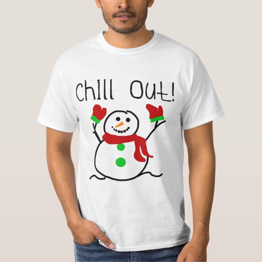 Kühlen Sie heraus Schneemann-T-Shirts und T-Shirt (Vorderseite)