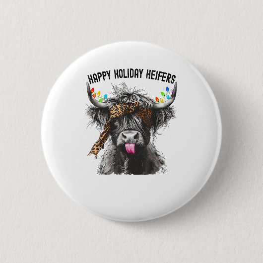 Kuhleopard Print - Happy Holiday Heifers Button (Vorderseite)