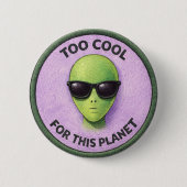 Kühler Alien-Button Button (Vorderseite)