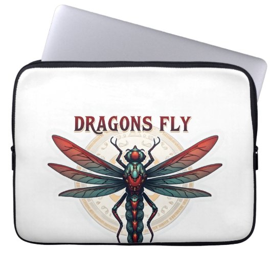Kühler bearbeiteter Steampunk Libelle - Drachen fl Laptopschutzhülle (Vorderseite)
