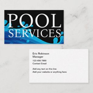 Kühler Blaue Pool-Service-Profi Visitenkarte