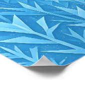 Kühler blauer geometrischer Wolf Low Poly Abstract Poster (Ecke)