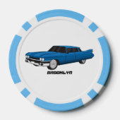 Kühler blauer Oldtimer von 1959 Pokerchips (Rückseite)