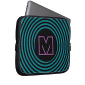 Kühler blauer Spiralwirbel Monogramm Laptopschutzhülle (Vorne Rechts)