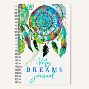 Kühler Blauer Traumfänger Feder Journal Aquarell Notizblock