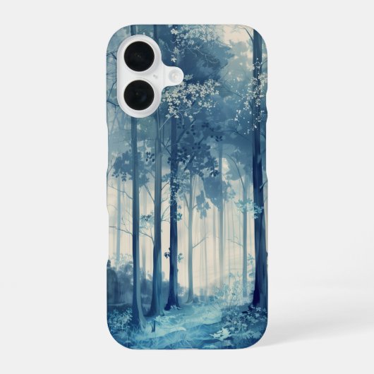 Kühler Blauer Wald iPhone 16 Hülle (Rückseite)