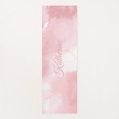 Kühler Blush-Pink-Wasserfarbe-Skriptname Yogamatte (Vorderseite)