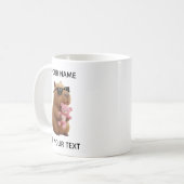 Kühler Capybara-Teddybär Personalisierter Becher Kaffeetasse (Vorderseite Links)