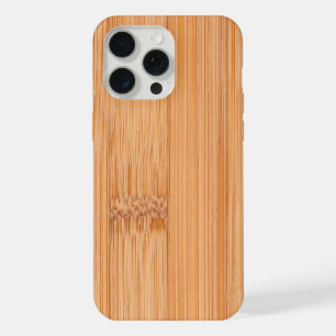 Kühler eleganter hellbrauner Bambus-Holzdruck iPhone 15 Pro Max Hülle