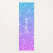 Kühler Gradient Glitter Girly Script Name Yogamatte (Vorderseite)