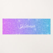 Kühler Gradient Glitter Girly Script Name Yogamatte (Vorderseite (Horizontal))