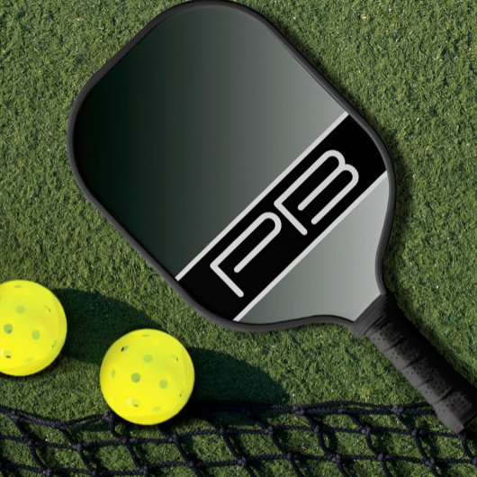 Kühler Gradient Moderner Doppelinitialen Schwarz G Pickleball Schläger